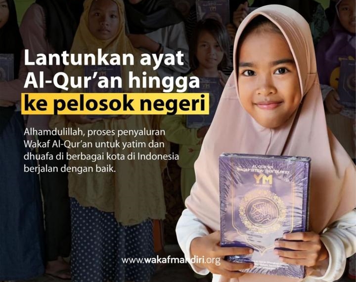  Wakaf Mandiri, Salurkan Wakaf Al-Quran Untuk Yatim di Pelosok Negeri